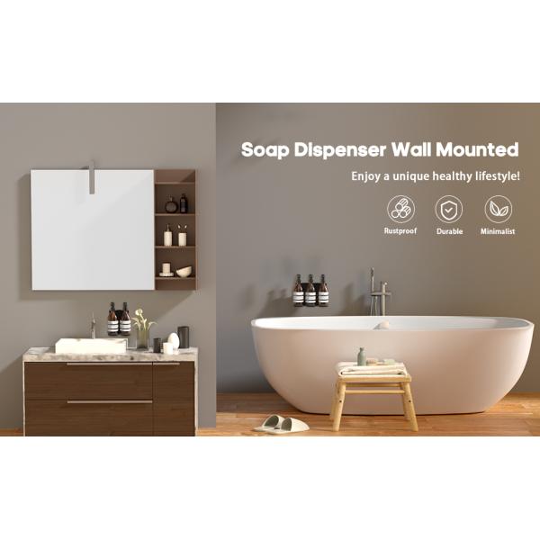 Sustainable Soap Bottle Dispenser Wall Mounted Holder for a Sleek Bathroom or Kitchen