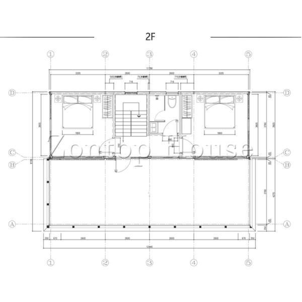 Double Storey Container House For Outdoor Office Hotel Hospital Zontop light Steel Prefabricated Building Container Hous