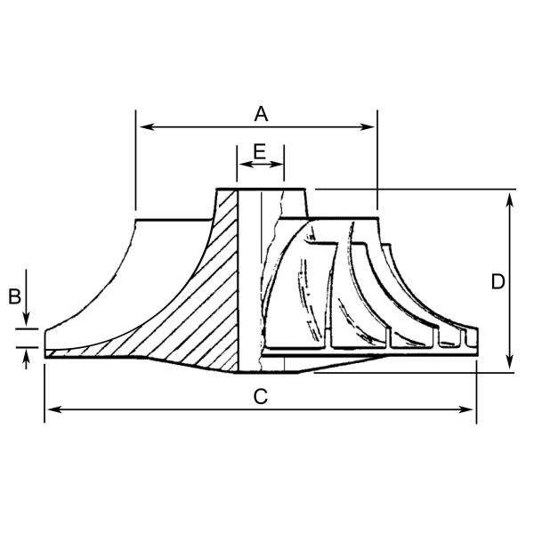 CT20 17291-54060 17201-54060 OEM Turbo Compressor Wheel for Toyota Engline Turbo Parts