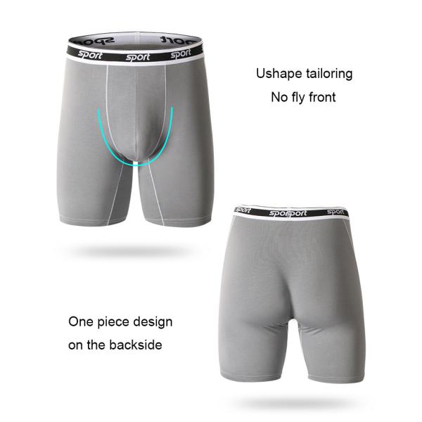 Men'S Fitness Sportswear Modal Boxer Briefs Cotton Lengthened Legs Fat Guy Square Underwear