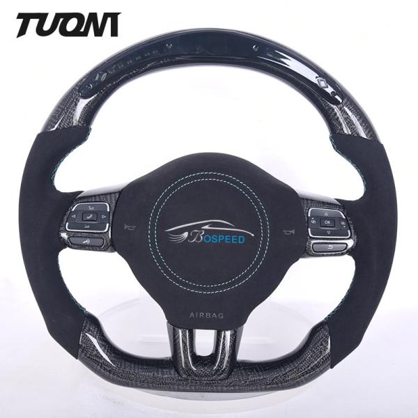 VW Volkswagen Golf6 GTI 6R Black Carbon Fiber Leather Steering Wheel OEM Steering Wheels