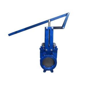 China PN10 PN16 Cast Iron Knife Gate Valve With Arm Operated on sale