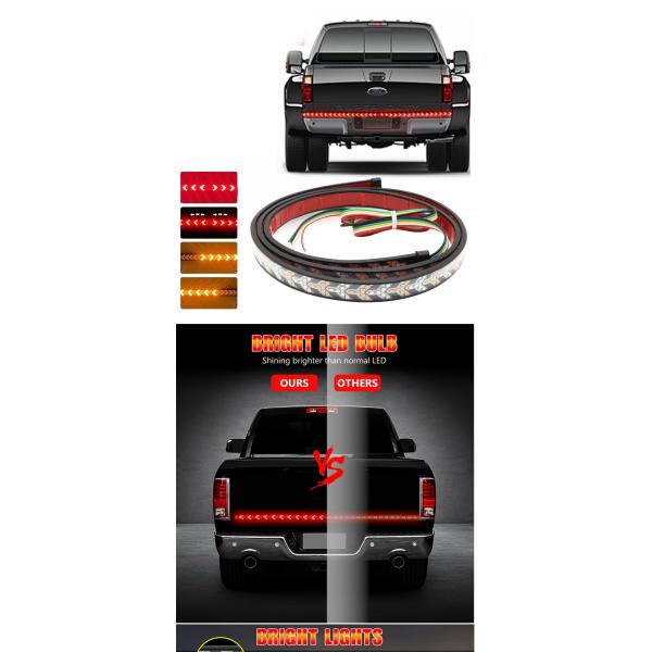 Pickup Truck Arrow Car Headlight LED Tube Strip Flowing Turn Signal Tail Light Sequential Scanning