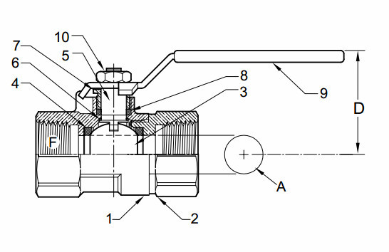 One Piece Two Way Ferrule Ball Valve Stainless Steel 1000Psi