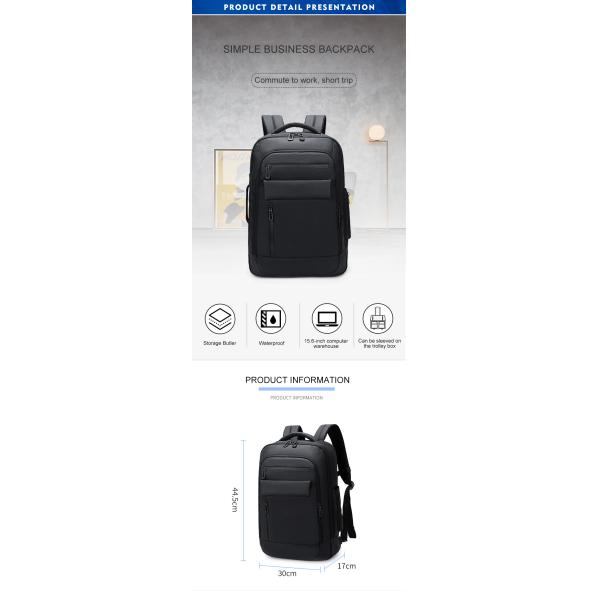 ISO9001 Duffel Bag Interior Zipper Pocket Men Business Backpack 23 Litre