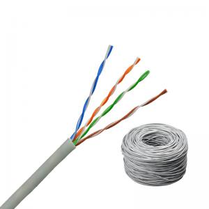 China OEM Network 4pr Lan CAT5E UTP Cable 24AWG 0.5mm CCA BC 1000m Per Roll on sale