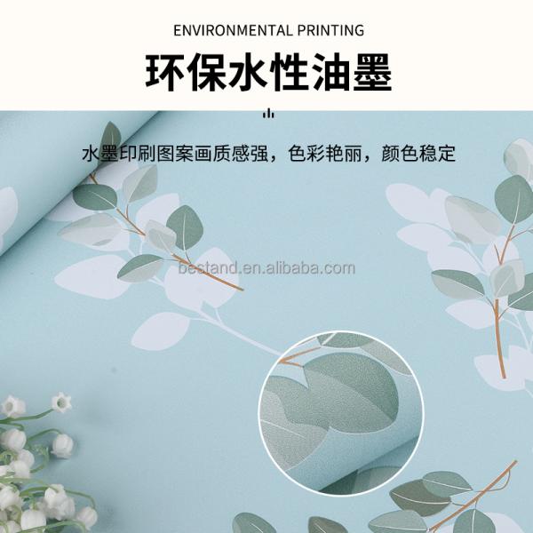 PVC Vinyl Peel And Stick Botanical Wallpaper 60cm Self Adhesive Wallpaper Flowers