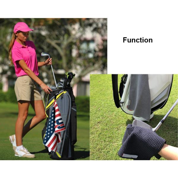 Soft Microfiber Ployester Golf Towel Digital Printed With Custom Logo Waffle Towel