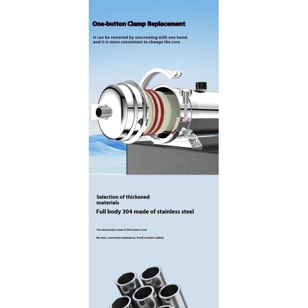 SS304 Ultrafiltration Water Filter 0.01 Microns for Families Shops Swimming Pools