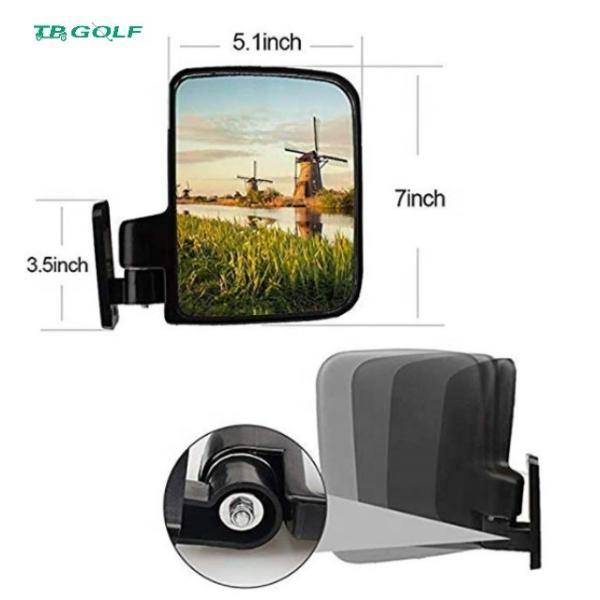 Durable Golf Cart Side Mirrors HD Vision / Golf Cart Accessories Vibration Resistant