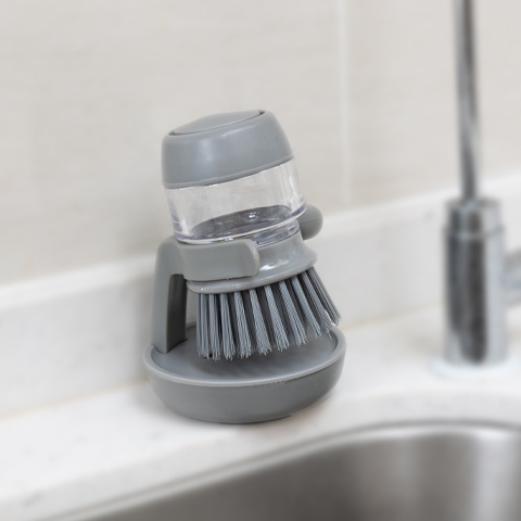 Hygienic Dish Washing Brush , Kitchen Scrub Brushes With Drip Tray