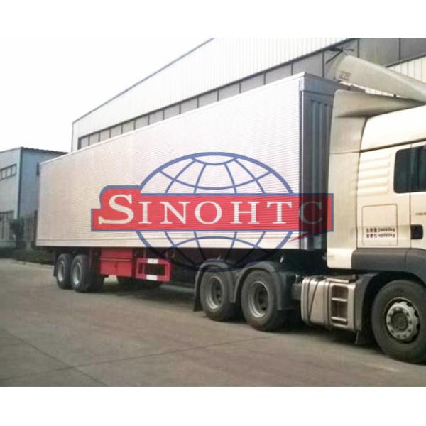 14m Tri Axle Heavy Duty Semi Trailers , Bulk Cargo Dry Van Semi Trailer