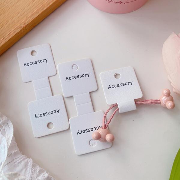 Pink Floral Hair Tie Display Cards 100pcs 9x3.5cm