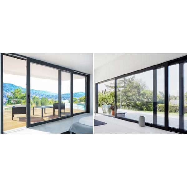 Custom Powder Coated Aluminium Frame Patio Door Aluminum Double Glass Sliding Door