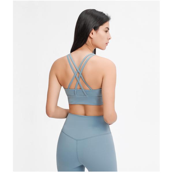 Mesh Stitching Womens Sports Bra Pull Round High Neck Gathered Shockproof