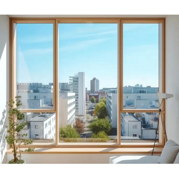 Large Size 1.4mm Aluminium Frame Fixed Glass Window Custom With Tempered Glass