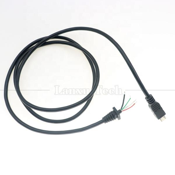 Custom Data Charging Shiled Micro Usb to Open Tinned Wire End Pigtail Power Charger Cable