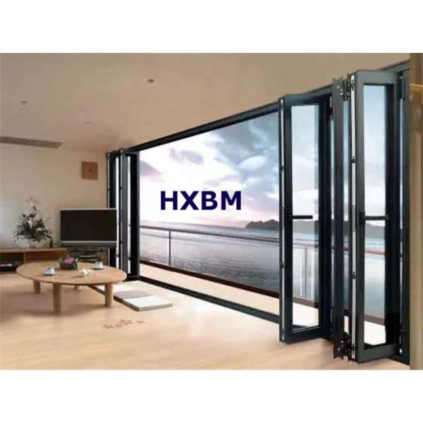 Anodized Glass Aluminum Folding Doors Electrophoresis EPDM For Building