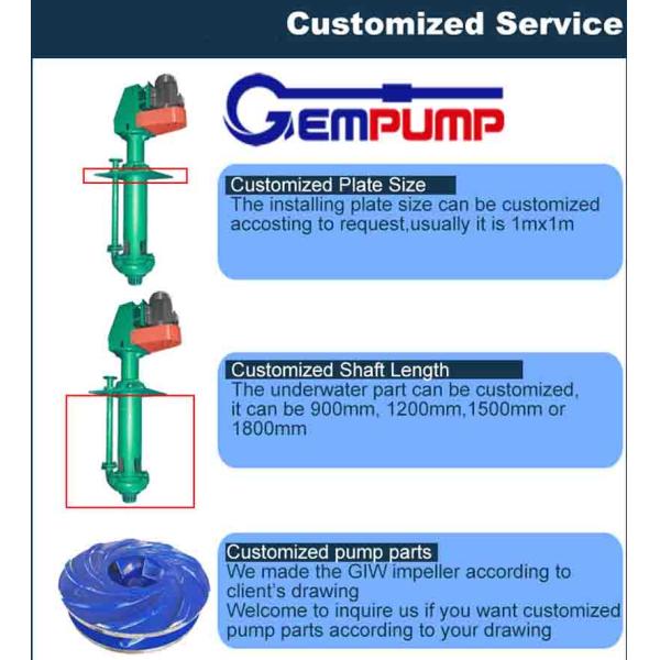 75KW Submersible 32mm Sand Suction Vertical Sump Pump For Mining Floatation