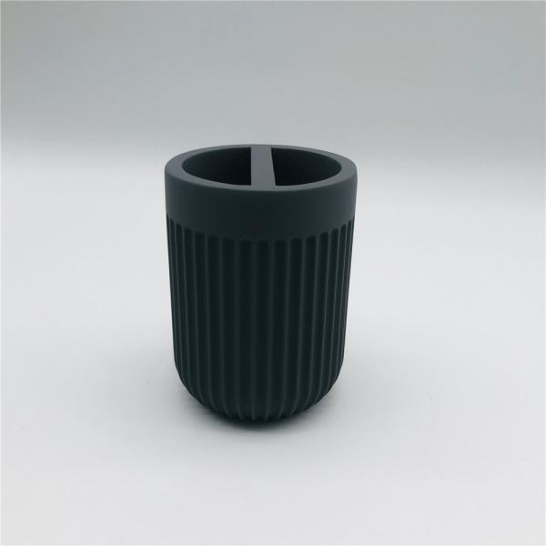 Soft Touch Grey Polyresin Bathroom countertop set with vertical stripe