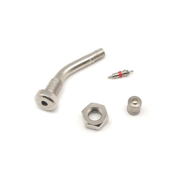 Trucks Cap Brass Tire Valve Nickel Plated TR543D Brass Bend 60° O Ring Seal