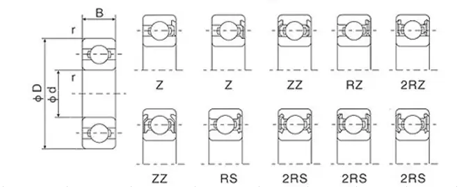 Deep Groove Ball Bearing High Speed R6ZZ Ball Bearing Single Row