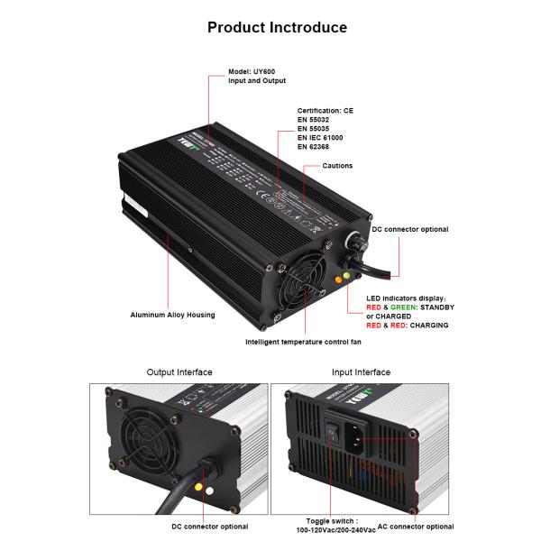 Aluminium Alloy Motorcycle Battery Charger 12v 24v Output LED Display for Safety and Efficiency