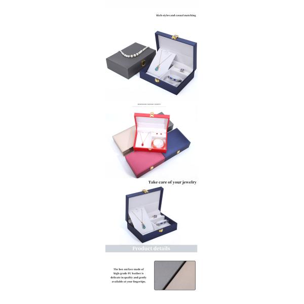 Customer's Logo Hanhong PU Leather Jewelry Box for Rings Earrings Pendants and Necklaces