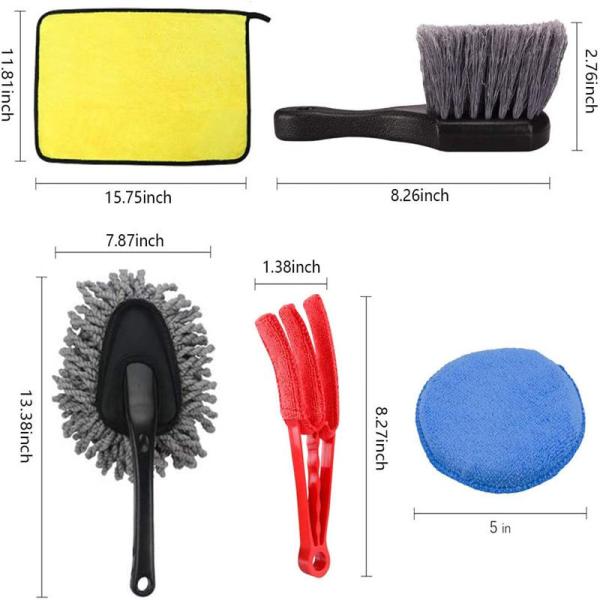 Manufacture Auto Detailing Cleaning Tools 17Pcs Car Brush For Car Wheel Interior