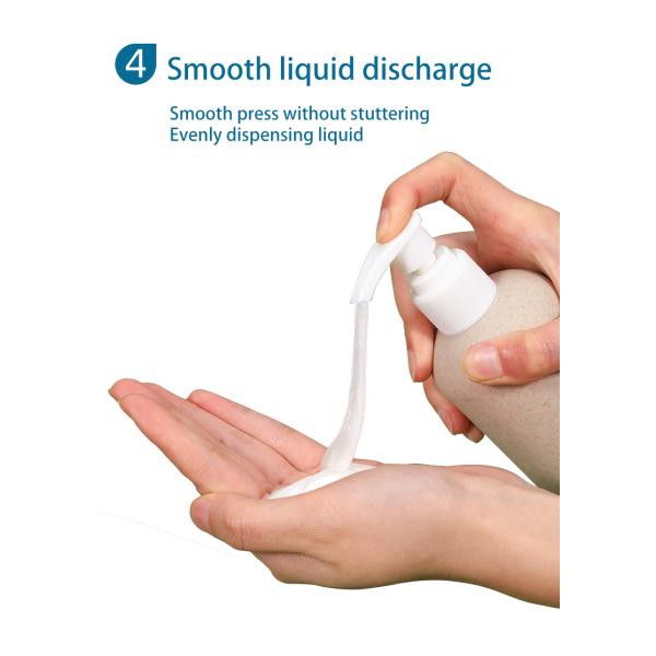 100ml-500ml Recyclable Lotion Shampoo Dispensers with Pump and Wheat Straw Body Material