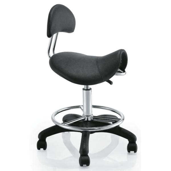 Ergonomic Saddle Seat Office Chair Stool , White Saddle Leather Chair Swivel Freely