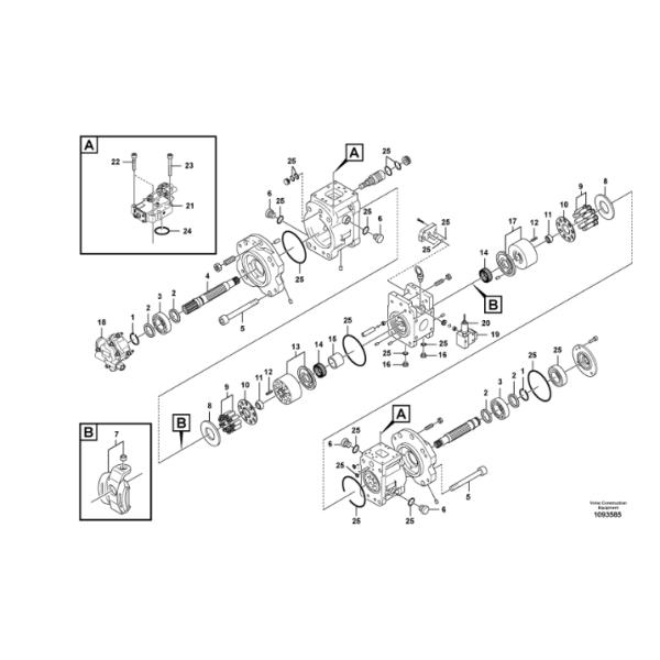 VOE14603650 Hydraulic Pump VOE14652930 Pump For Excavator EC210D EC220D