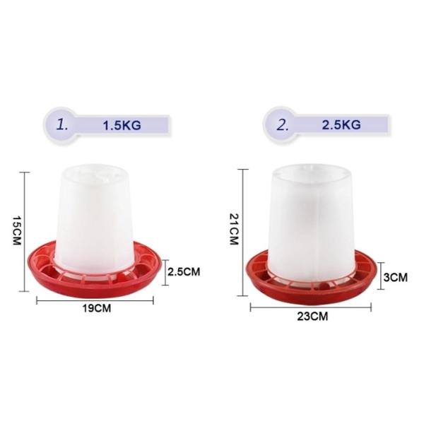Broiler Outdoor 3kg Plastic Poultry Feed Trays Chicken Drinker