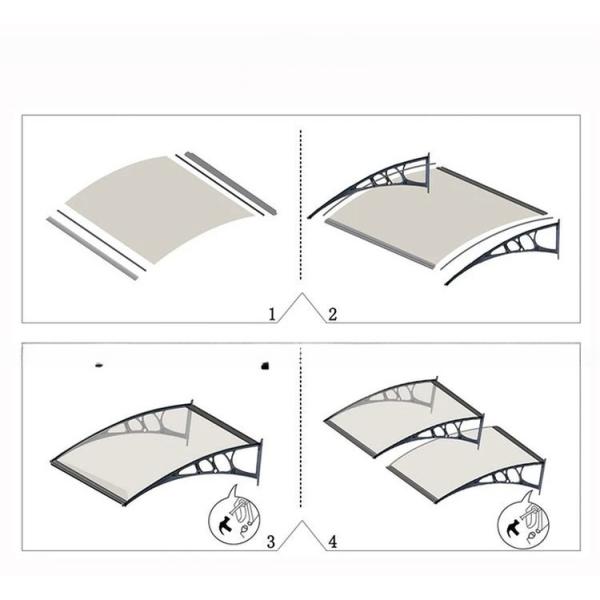 600mm Polycarbonate Awning Canopy Window With Plastic Bracket