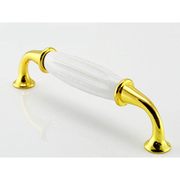 Anti Corrosion Ceramic Handles And Knobs , Gold Plated Turkey Design Porcelain Wordrobe Pulls
