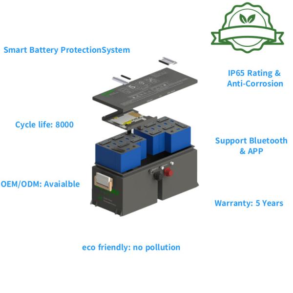 72V 205Ah Electric Golf Cart Battery 250A BMS Fast Charging Lifepo4 Battery For Golf Cart