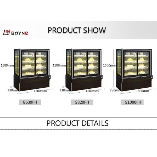 Fan Cooling Vertical Marble Base Cake Display Cabinet Showcase 10~2°C Temperature