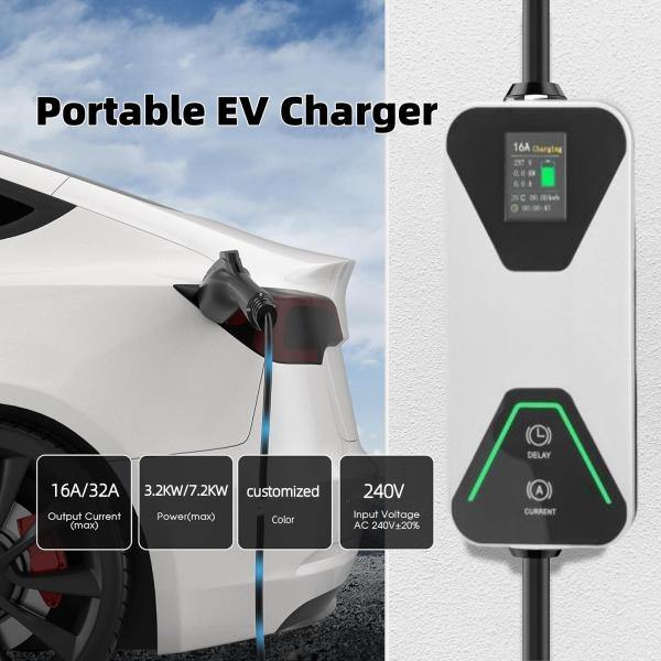 New Design EV Charging Station Type2 Adjustable LCD Display Real Data Of Charging Status
