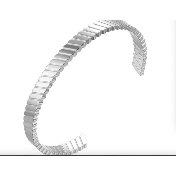 Light Luxury Brand Classic Wide Couple Bracelet Stainless Steel Bangle Wrist Ring