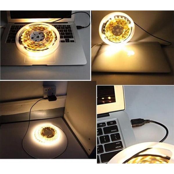 5V USB LED Ribbon Tape Light , High Intensity 14.4W/M Outdoor LED Strip Light Fixtures