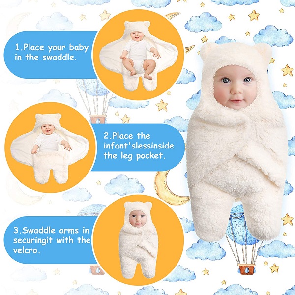 BSCI Infant Sleeping Bag , 24x11'' Plush Swaddle Blanket