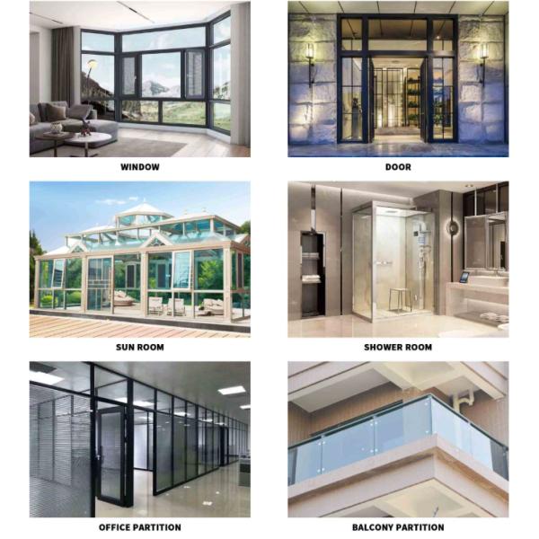 Safety Transparent Clear Toughened Tempered Glass for Commercial and Office Buildings