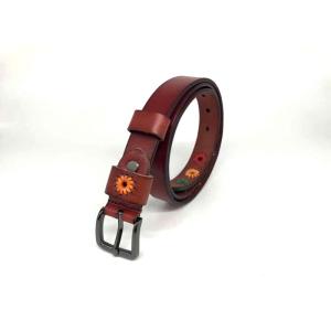 Embroidered Flowers Cowhide 95cm Female Leather Belts