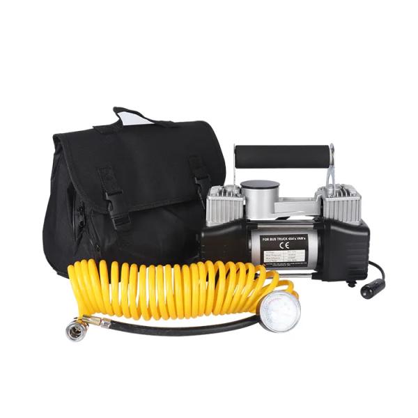 DC12V Double Cylinder Metal Car Air Compressor For Car Inflation Pump