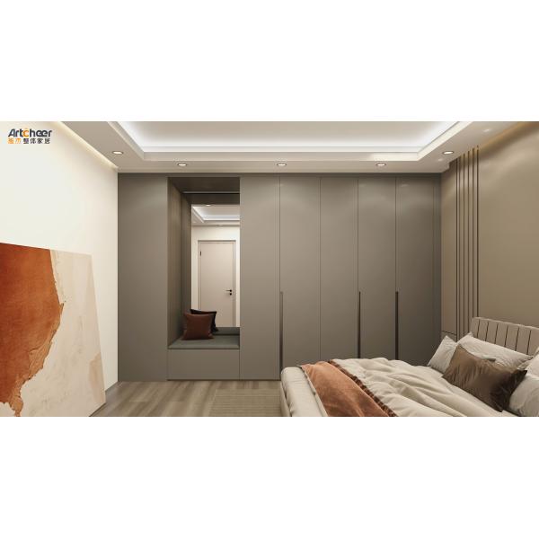 Modern Minimalist Wooden Bedroom Hinge Door Wardrobe High End Nordic Style 2 Door Wardrobe