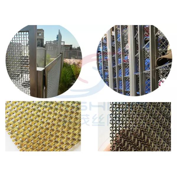 100m 0.7mm Wire Dia Crimped Decorative Metal Mesh For Curtain Wall