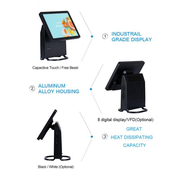 Win7 OS Point Of Sale Terminal Restaurant Pos System With Aluminium Alloy Housing