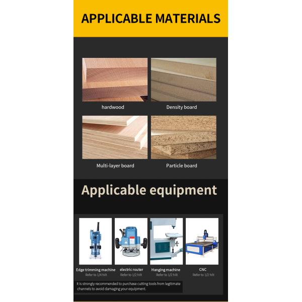 Arden 12.7mm Shank Pointed Engraving Knife Carbide Shaper Cutters Engraving Tools Woodensharp Mouth Tools for MDF Particle Wood