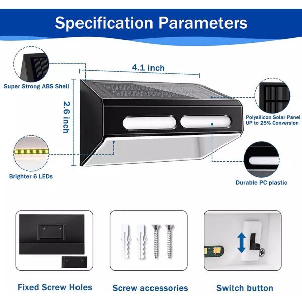 Solar Outdoor Light RGB Changing Waterproof Wall Light LED Garden Light Battery 3.7V/1800MA Ternary Lithium Battery