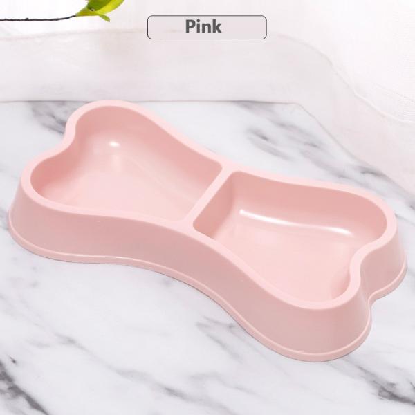 Pet Bowls Feeders Sustainable Macaron Color Bone Shape Double Food Bowl for Dogs and Cats